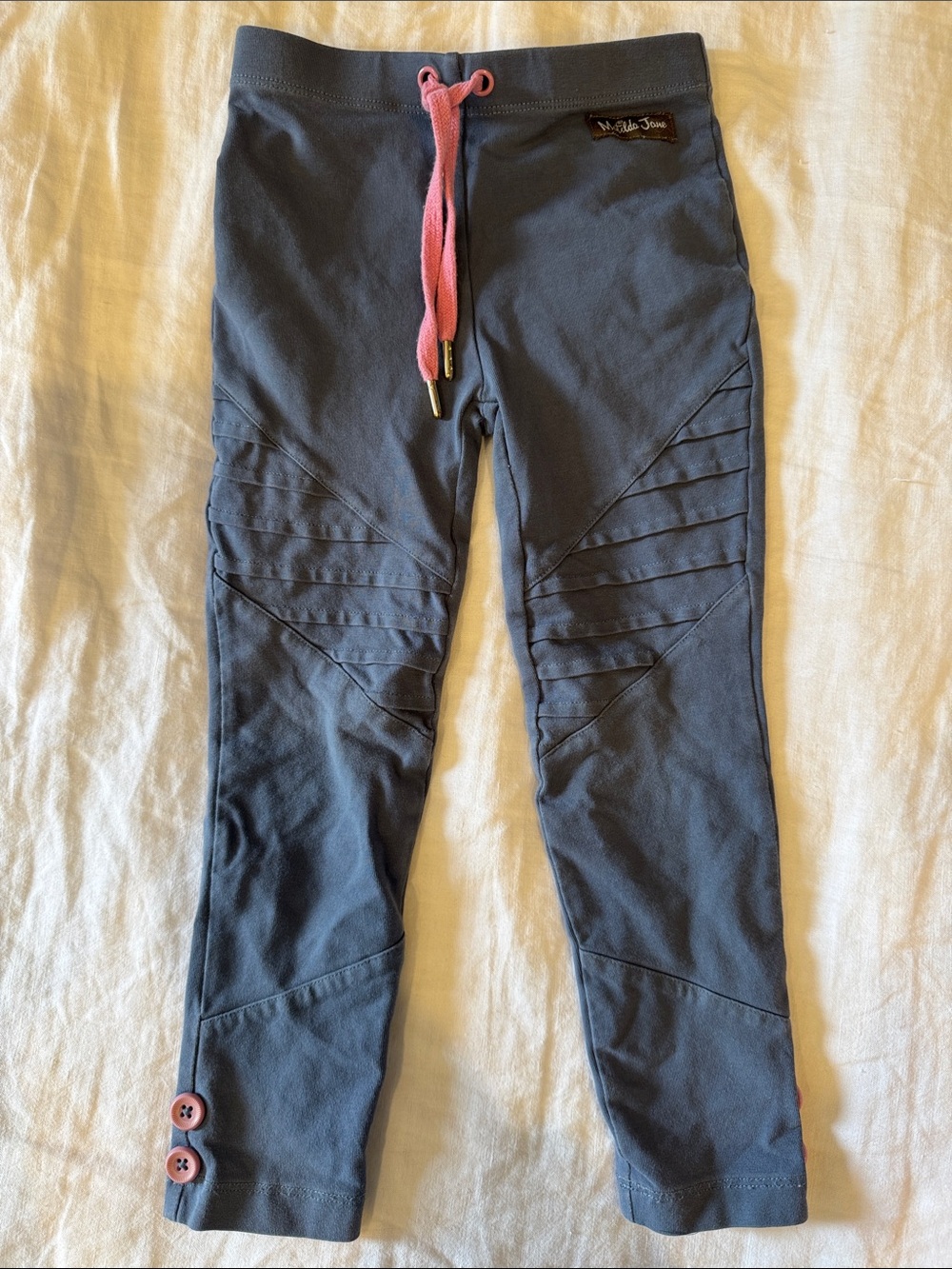 Matilda Jane Blue Leggings with Pink Drawstring Detail